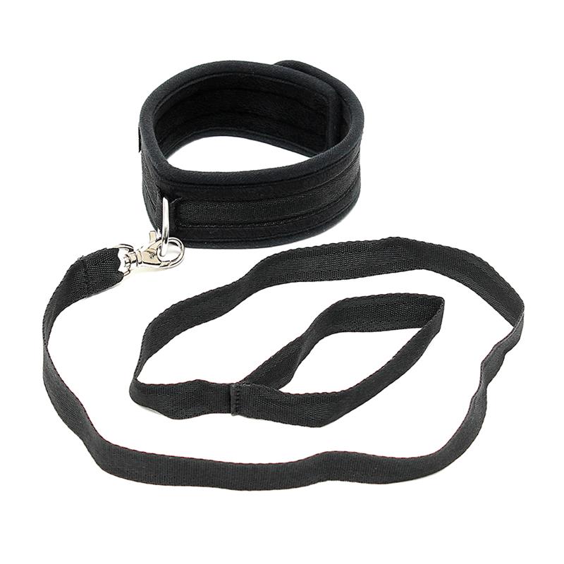 Collar with Leash Adjustable Black