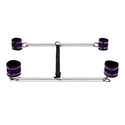 Rimba Bondage Play Double Spreader Bar with Suffs Adjustable Purple