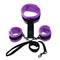 Rimba Bondage Play Handcuffs to Collar with Leash Adjustable and Detachable Purple