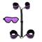 Rimba Bondage Play Hand to Ankle Cuffs with Mask Adjustable Purple