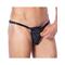 Leather Adjustable G-string with Zipper One Size