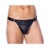 Leather G-string Adjustable Black