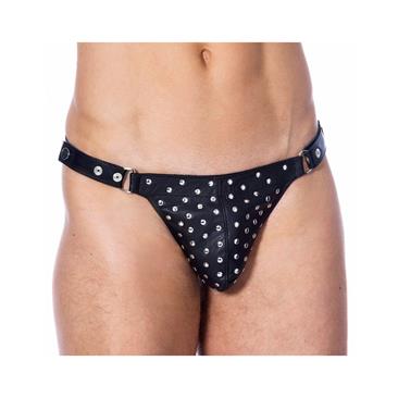 Leather G-string Adjustable with Rivets