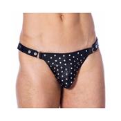 Leather G-string Adjustable with Rivets