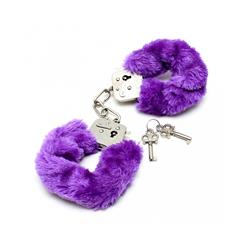 Police cuffs with Purple Fur-Adjustable