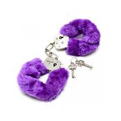 Police cuffs with Purple Fur-Adjustable