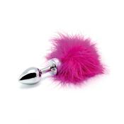 Plug Anal con Plumas Rosa 73mm