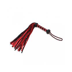 Braided Flogger Leather Black Red