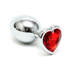 Butt plug with red heart shape cristal