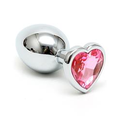 Butt plug with purple heart shape cristal