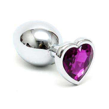 Butt plug with pink heart shape cristal
