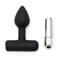 Rimba Latex Play Butt Plug with Vibrating Bullet Black