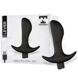 Vibrating Anal Toy Lever USB Silicone Black