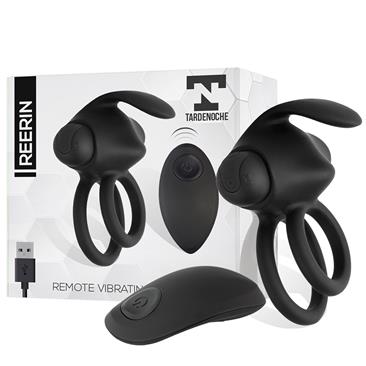 Remote Vibrating Cockring Reerin USB Silicone Blac