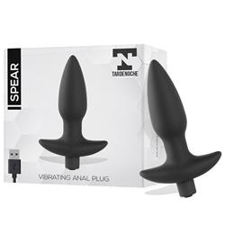 Vibrating Anal Plug Spear USB Silicone Black