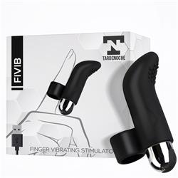 Fivib Finger Vibrating Stimulator USB Silicone Bla