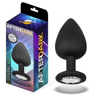 Sparkly L Anal Plug Black Silicone 95 mm x 45 mm