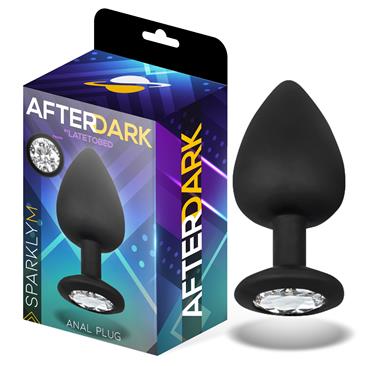 Sparkly M Anal Plug Black Silicone 80 mm x 35 mm