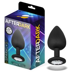 Sparkly S Anal Plug Black Silicone 75 mm x 26 mm