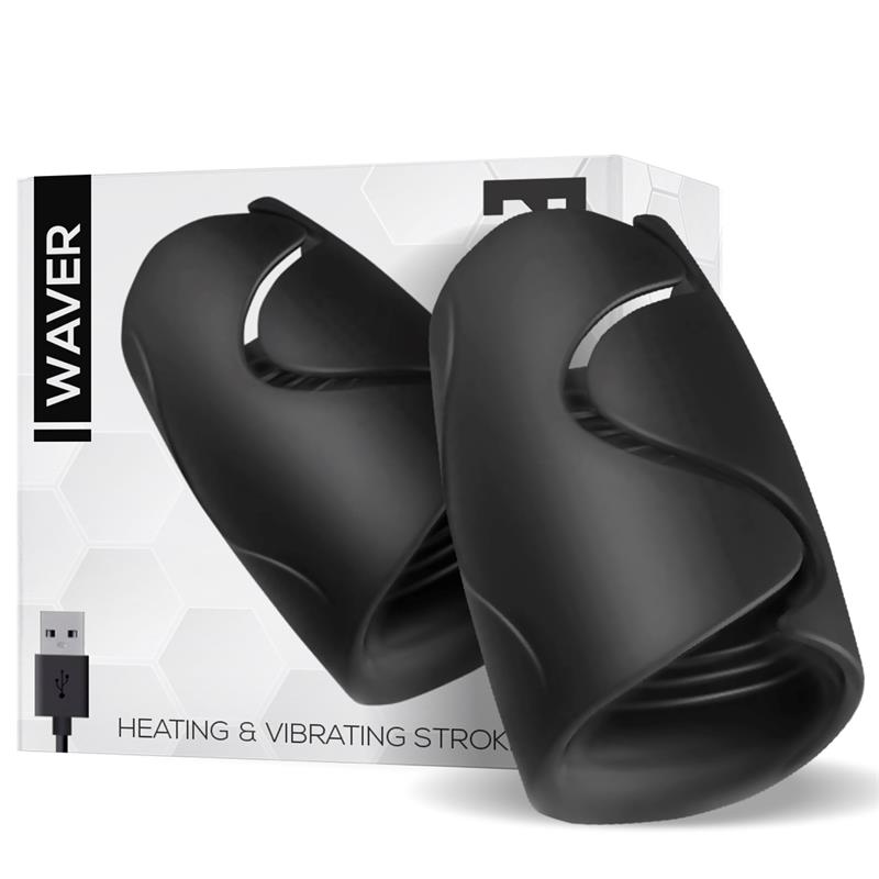 Waver Male Masturbator Heat and Vibration Function Flexible USB Silicone