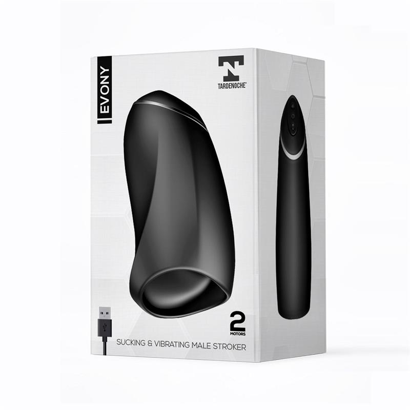 Evony Oral Sex Male Masturbator Suction and Vibration 2 Motors USB Silicone