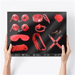 Bondage Set with 10 Pieces Red