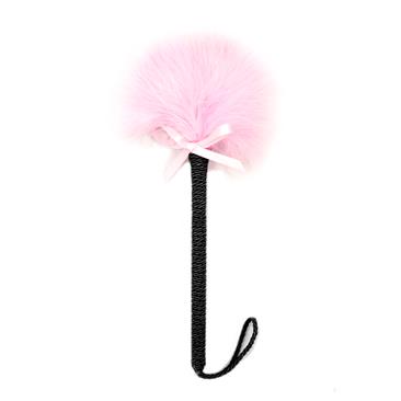 Nylon Rope Wand With Bowknot Feather Tickler Pink