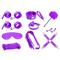 Bondage Set with 10 Pieces Purple