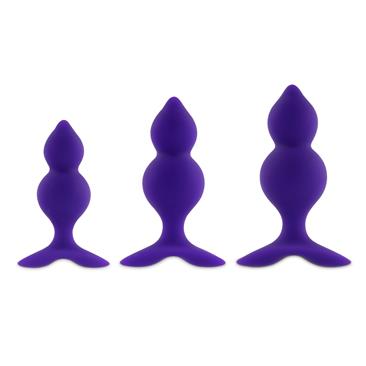Bibi Twin Butt Plug Set 3 Pcs. Purple