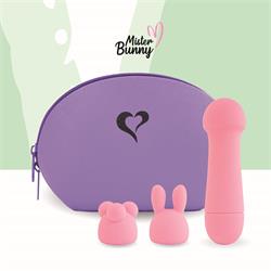 Mister Bunny Massage Vibe with 2 Silicone Caps Pink
