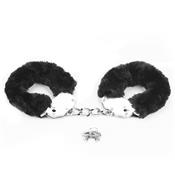 Furry Metal Handcuffs Black
