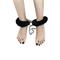 Fluffy Leg Cuffs-Black