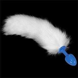 Blue Plug + Fox Tail-White
