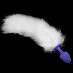 Purple Plug + Fox Tail-White