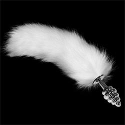 Silver Spiral Plug+ Fox Tail-White