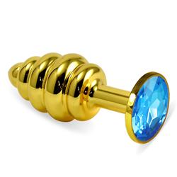 Gold Spiral Plug-Blue