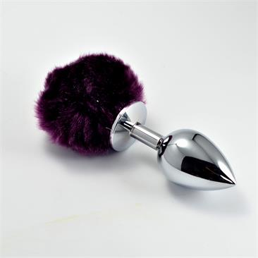 Large Silver Plug+Pompon-Purple