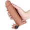 Add 2" Vibrating Penis Sleeve-Brown