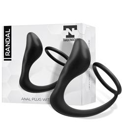 Randal Butt Plug with Penis Ring Silicone Black