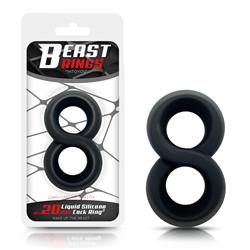 Double Penis Ring 100% Liquid Silicone 2 cm Black