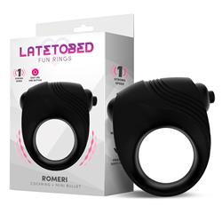 Romeri  Cockring + Mini Bullet Silicone Black