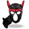 Hound Dog hood with Removable Muzzle Red//Black On