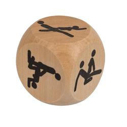 Wooden dice, Kamasutra, ca. 3 x 3 cm, 36 pcs. per