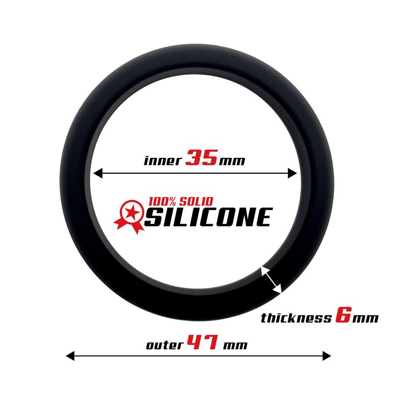 Cock Ring Solid Silicone 3.5 cm Black