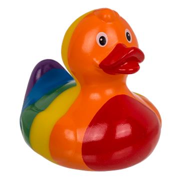 Rainbow Squeaking Duck, ca. 10,5 cm, on blister ca