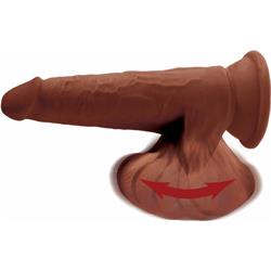 3D Cock Swinging Balls 8 Inch Brown skin tone