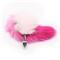 Pink and White Faux Tail with Stainless Plug S