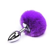 Butt Plug with Pompon Purple Size S