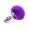 Purple Faux fur Rabbiy Tail Stainless Plug S