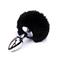 Black Faux fur Rabbit Tail Stainless Plug